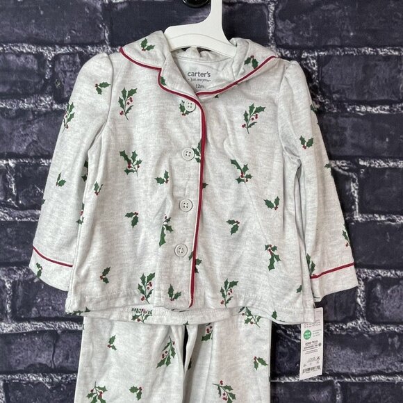 Carter's Just One You 12 Month 2-piece Pajama Set Mistletoe - Picture 5 of 14